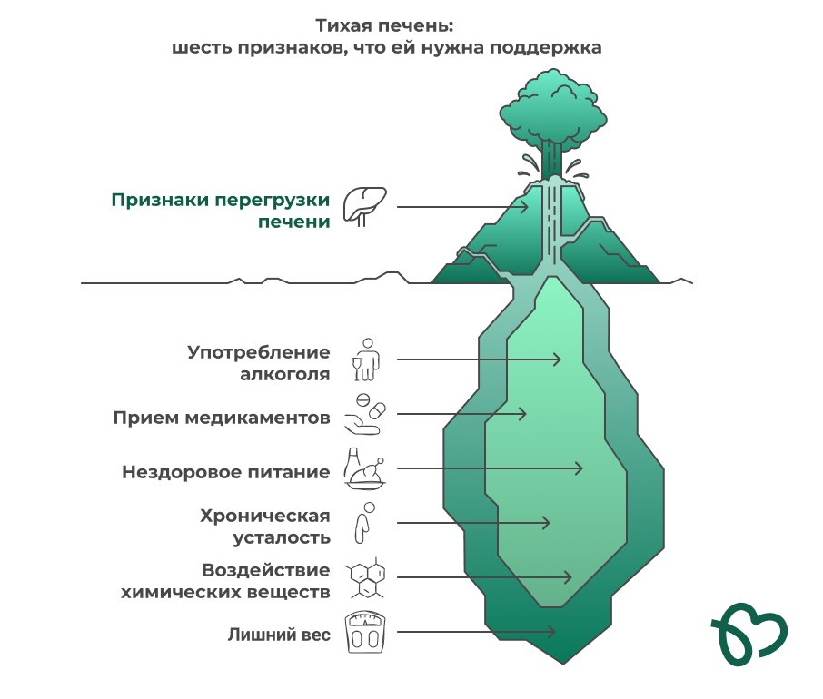 Признаки перегрузки печени